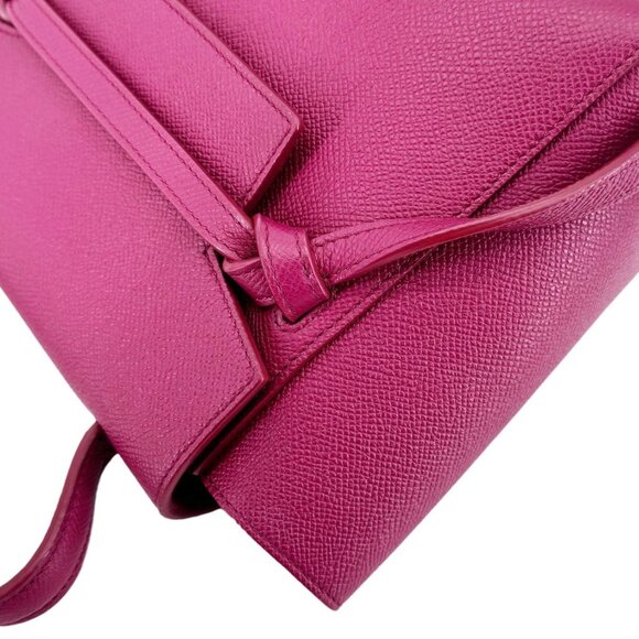 Celine  Micro Belt Grained Calfskin Leather Shoulder Bag Burgundy - Picture 7 of 16